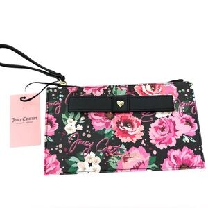 Juicy Couture Large Floral Printed Classic Wristlet Wallet NEW